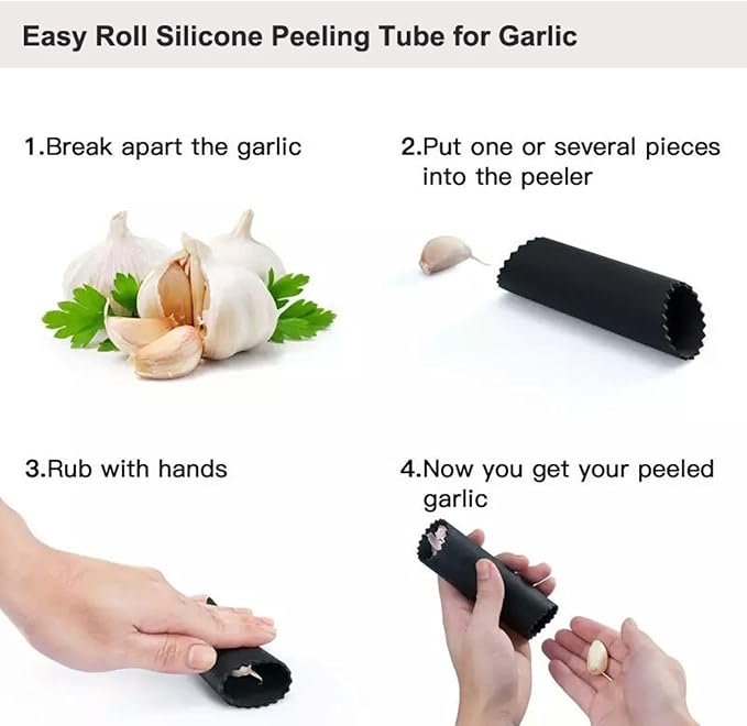 Full Stainless Steel Garlic Press Heavy-Duty Garlic Crusher Large Chamber Ergonomic Garlic Mincer