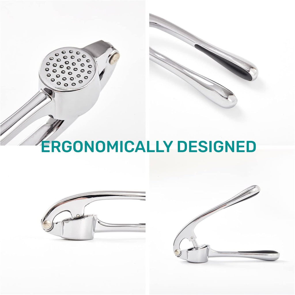 Heavy-Duty Stainless Steel Garlic Press Handheld Garlic Crusher Dishwasher Safe Kitchen Tool