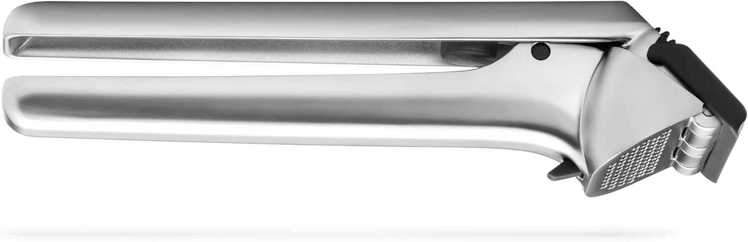Stainless Steel Garlic Press with Rotating Chamber Heavy-Duty Garlic Crusher Handheld Garlic Mincer