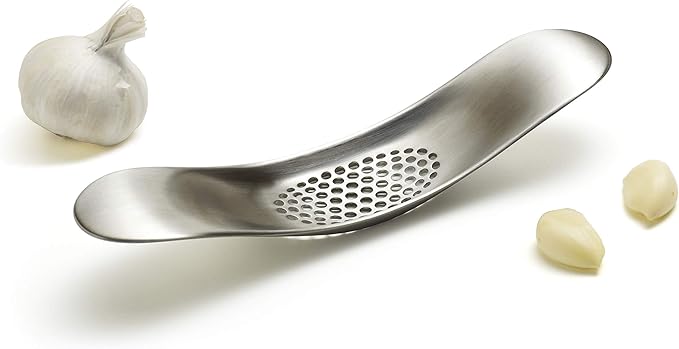 Stainless Steel Garlic Press Rocker Handheld Garlic Crusher Ergonomic Garlic Mincer Kitchen Tool