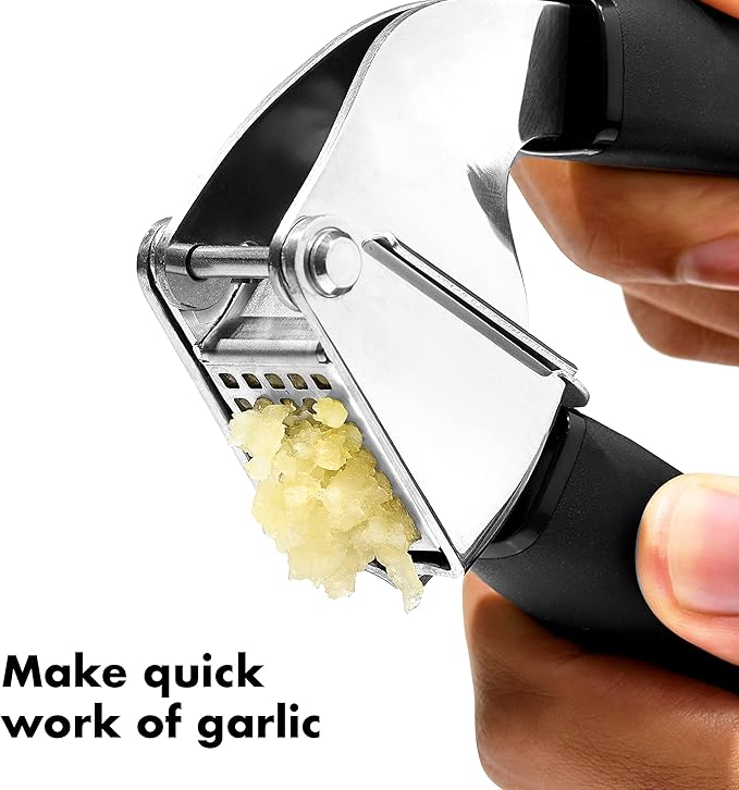 Heavy-Duty Stainless Steel Garlic Press Handheld Garlic Crusher Kitchen Tool
