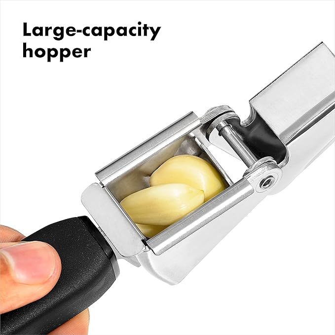 Heavy-Duty Stainless Steel Garlic Press Handheld Garlic Crusher Kitchen Tool